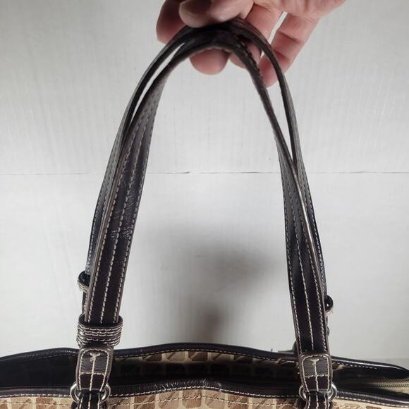 Nine & Co. Nine West Casual Patterned Shoulder Bag with Brown Trim - Picture 3 of 12